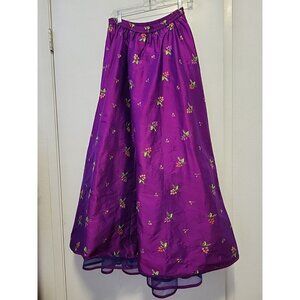 Elegant Purple Floral Maxi Skirt